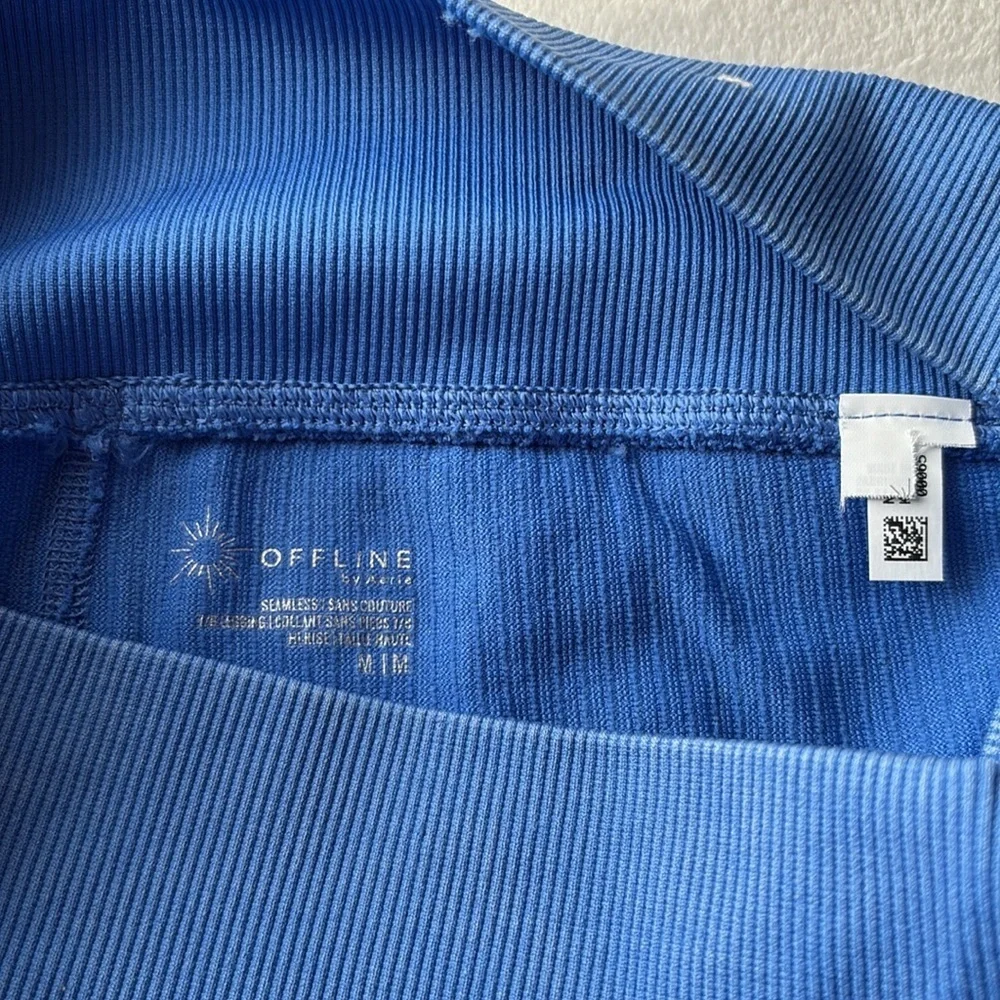 AERIE Blue Ribbed Leggings - Picture 5 of 8